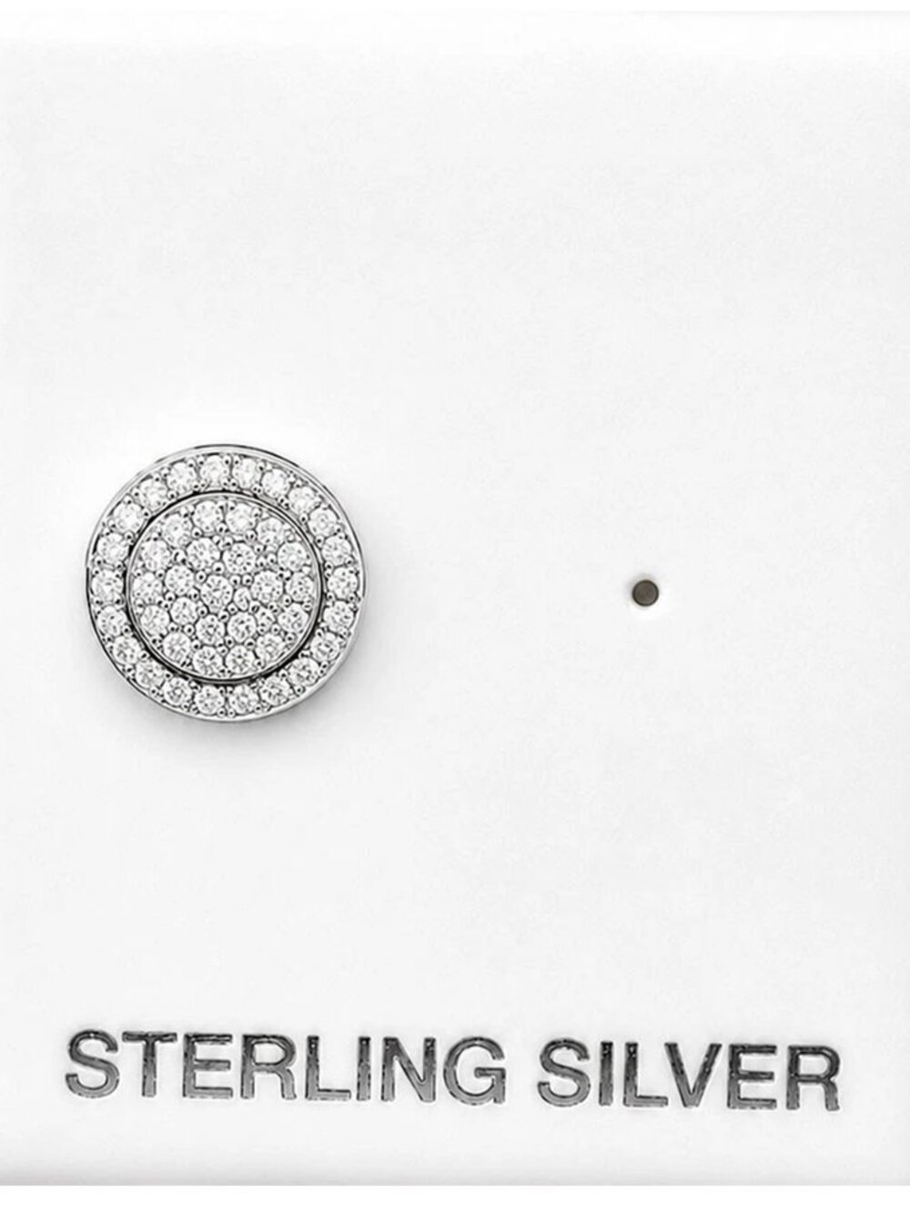 Genuine Diamond Single Earring Solid .925 Sterling Silver